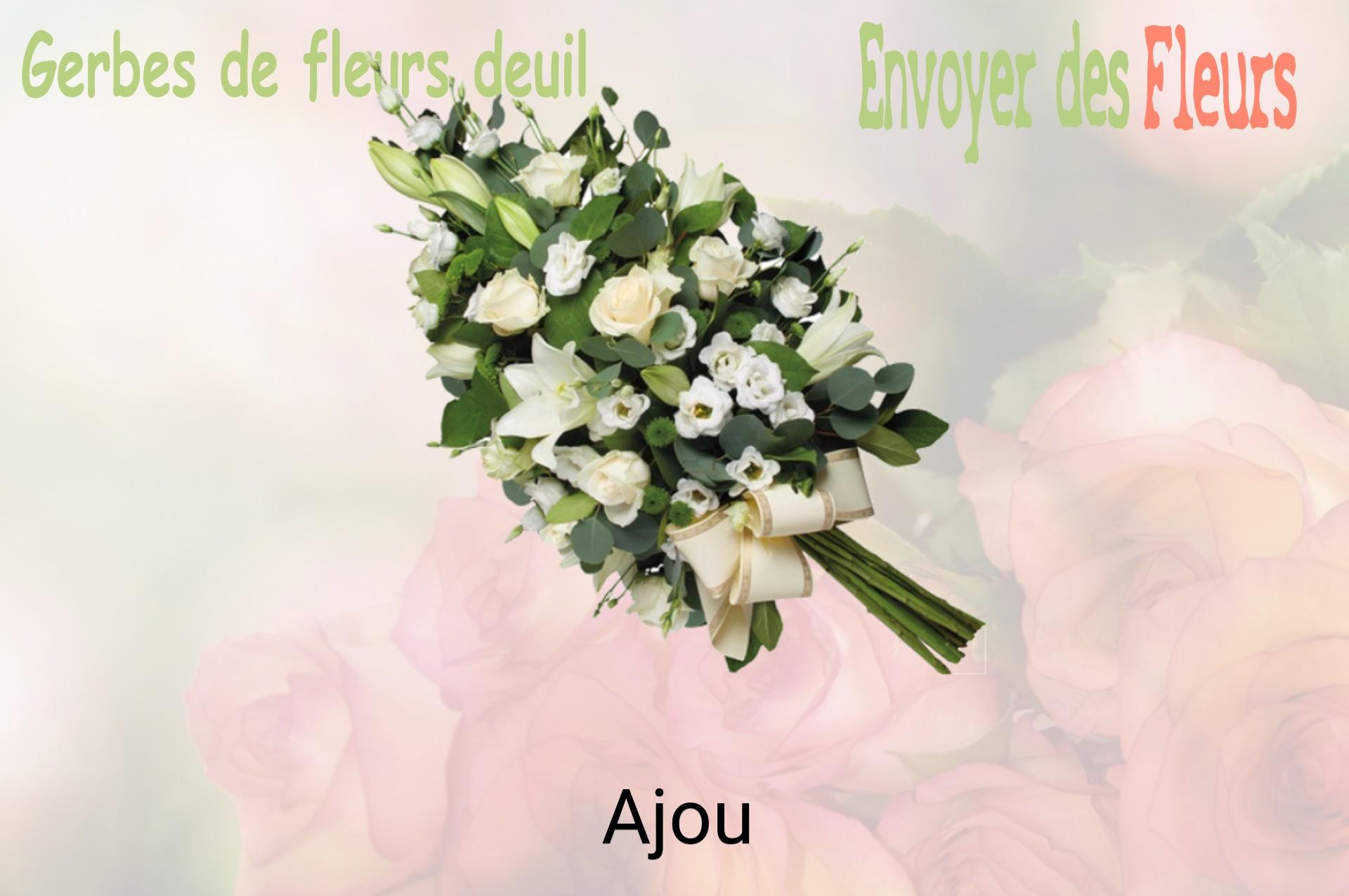 Gerbe de fleurs de deuil livrée à Ajou